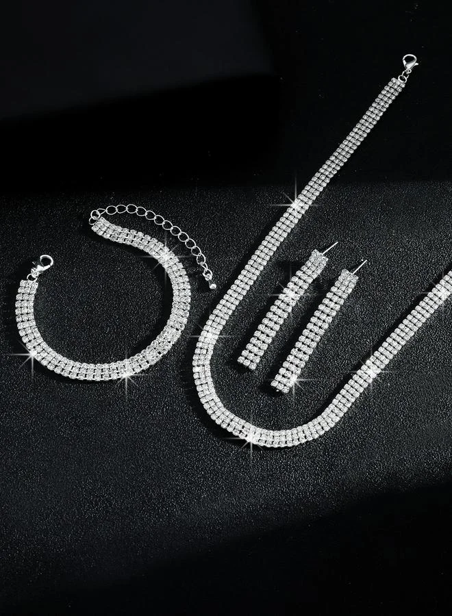 Take Two  3-Piece Embellished Necklace, Bracelet And Earrings Jewelry Set for Women | Best Price UAE